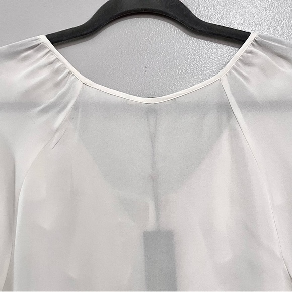 NWT Kobi Halperin Nicolette Lace-Inset Ruffled Silk Blouse in Ivory White - Picture 14 of 16